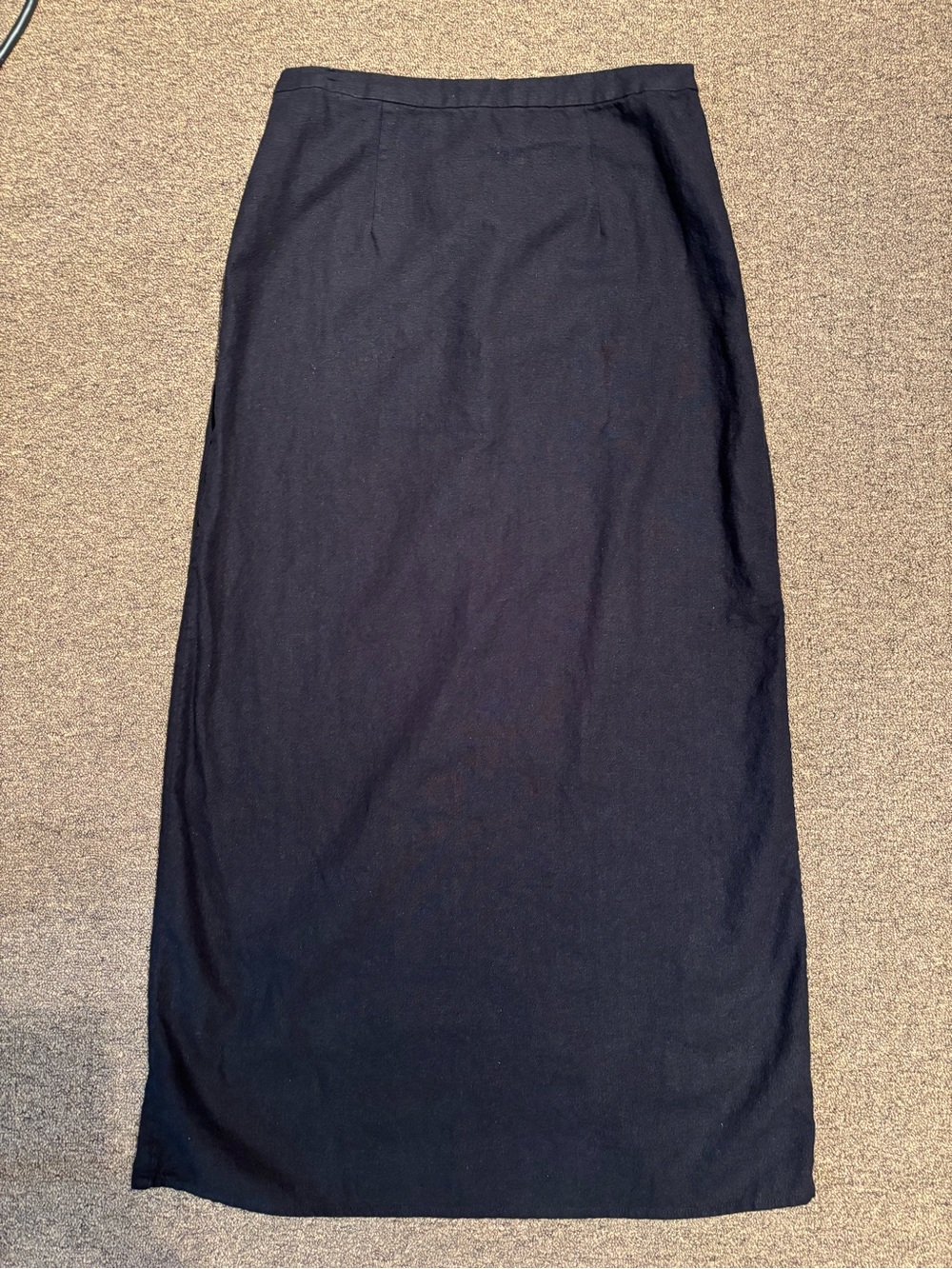 Quiet Luxury Linen Blend Maxi Skirt Minimalist Black S Minimalist Quiet Luxury